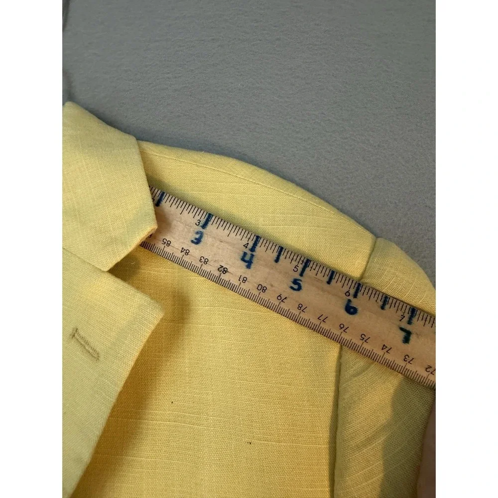 John Blair Blazer Sport Coat Mens 42R Yellow Linen Blend Summer Casual Jacket